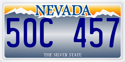 NV license plate 50C457