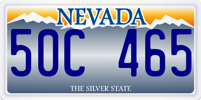 NV license plate 50C465