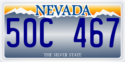 NV license plate 50C467
