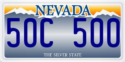 NV license plate 50C500