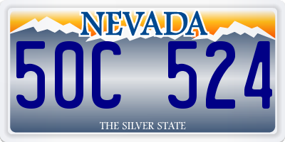 NV license plate 50C524