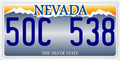 NV license plate 50C538