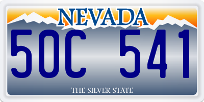 NV license plate 50C541