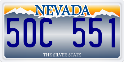 NV license plate 50C551
