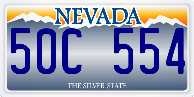 NV license plate 50C554