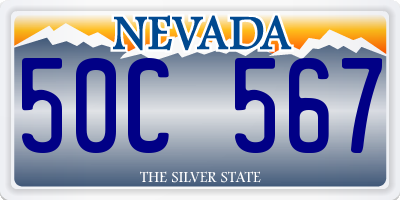 NV license plate 50C567