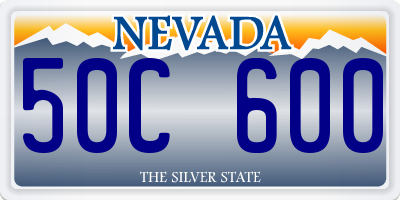 NV license plate 50C600