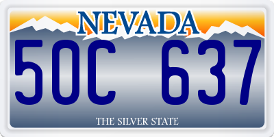 NV license plate 50C637