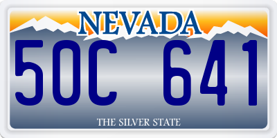 NV license plate 50C641