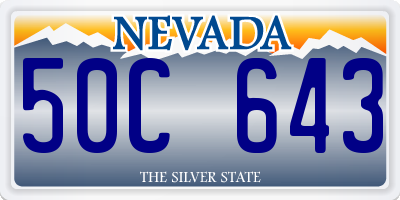 NV license plate 50C643