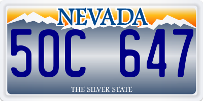 NV license plate 50C647
