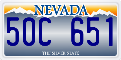 NV license plate 50C651