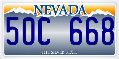 NV license plate 50C668