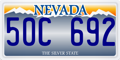 NV license plate 50C692