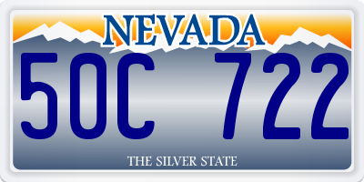 NV license plate 50C722