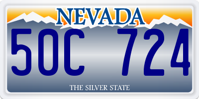 NV license plate 50C724