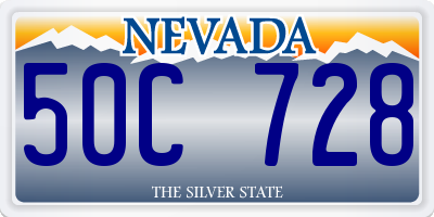 NV license plate 50C728