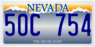 NV license plate 50C754