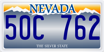 NV license plate 50C762