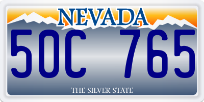 NV license plate 50C765