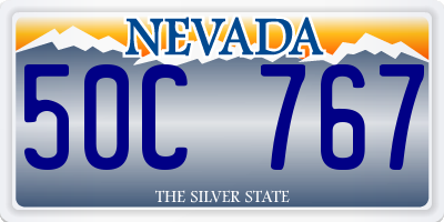 NV license plate 50C767