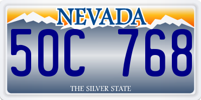 NV license plate 50C768