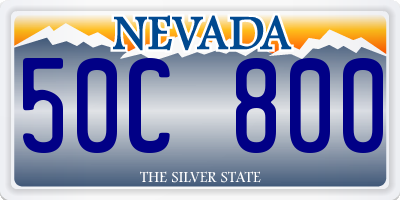 NV license plate 50C800