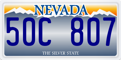 NV license plate 50C807