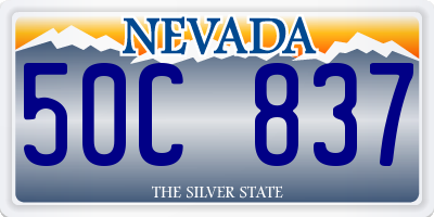 NV license plate 50C837