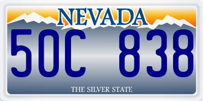 NV license plate 50C838