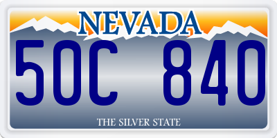 NV license plate 50C840