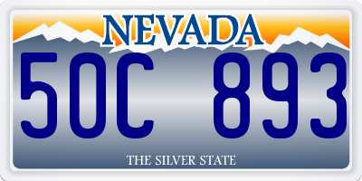 NV license plate 50C893