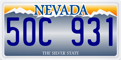 NV license plate 50C931