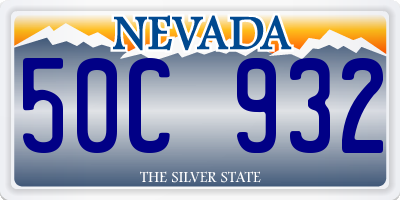 NV license plate 50C932