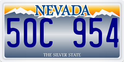 NV license plate 50C954