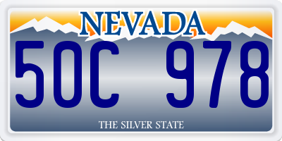 NV license plate 50C978