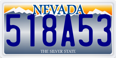 NV license plate 518A53