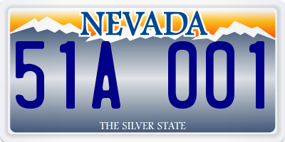 NV license plate 51A001