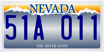 NV license plate 51A011