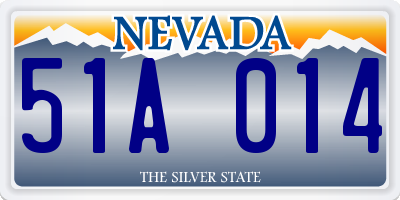 NV license plate 51A014