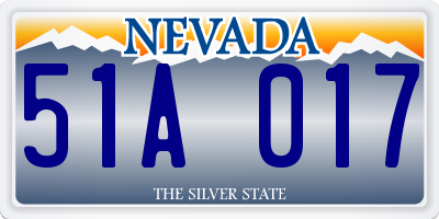 NV license plate 51A017