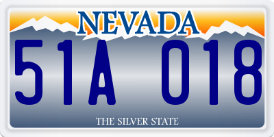 NV license plate 51A018