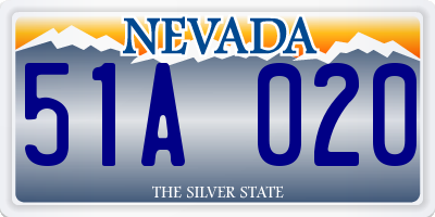 NV license plate 51A020