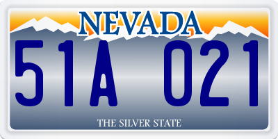 NV license plate 51A021