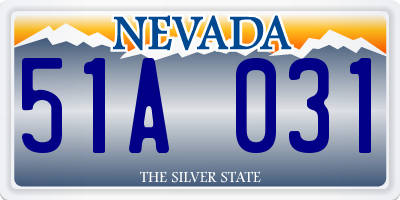 NV license plate 51A031