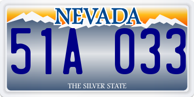 NV license plate 51A033