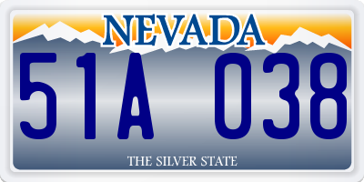 NV license plate 51A038