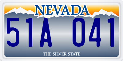 NV license plate 51A041