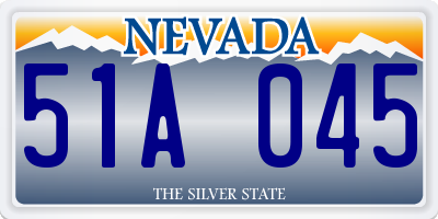 NV license plate 51A045