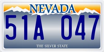 NV license plate 51A047